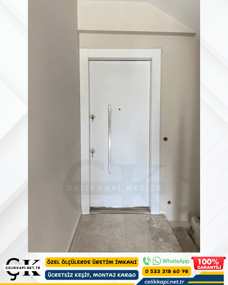 Daire Çelik Kapı Düz Beyaz İstanbul