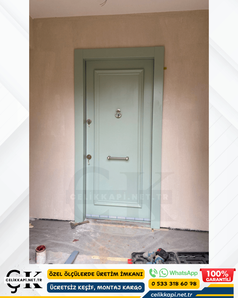 Daire Kapısı Su Yeşili Tek Çerçeveli İstanbul