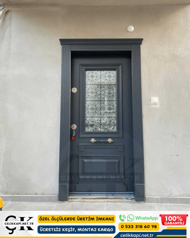 Kompozit Villa Kapısı Çift Camlı Adana Kozan