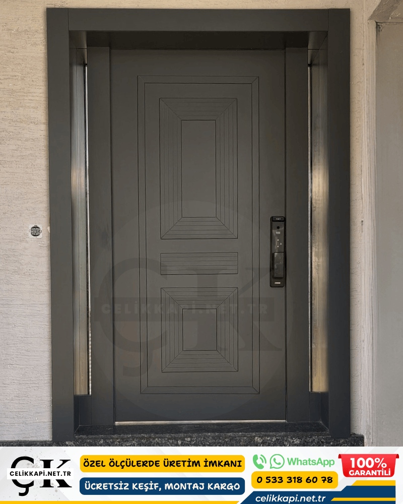 Düzce Villa Kapısı Kompakt Kaplama Desi Akıllı Kilit