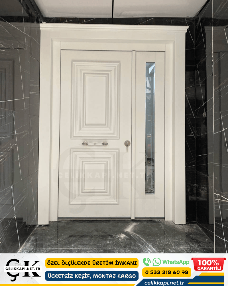 Beyaz Villa Kapısı MDF Kaplama