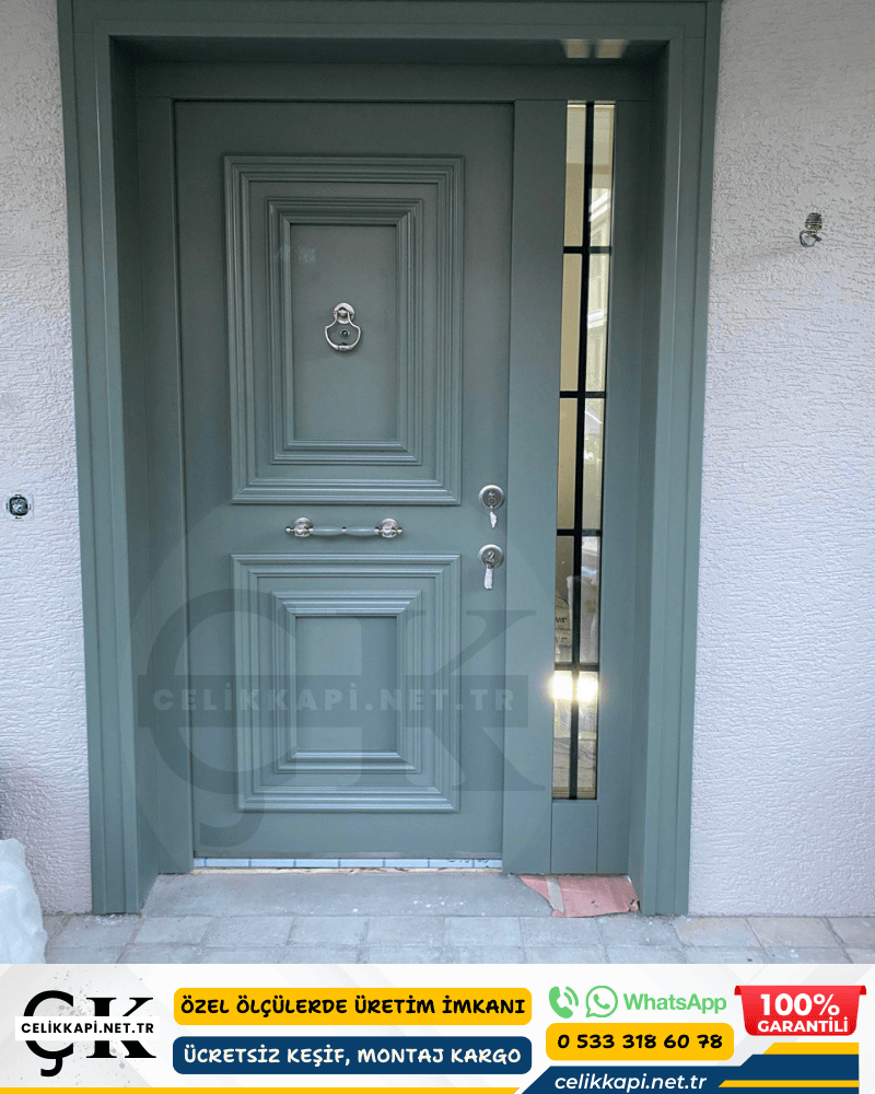 Mint Yeşili Tek Kanat Villa Kapısı